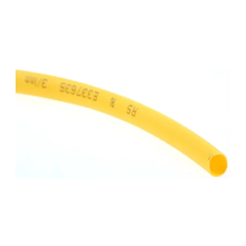 RS PRO Heat Shrink Tubing Yellow 3 mm Sleeve Dia. x 10m Length 3:1 Ratio 700-4475