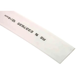 RS PRO Heat Shrink Tubing White 12 mm Sleeve Diameter x 4m Length 3:1 Ratio 700-4560