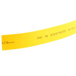 RS PRO Heat Shrink Tubing Yellow 9 mm Sleeve Diameter 5 m Length 3:1 Ratio 700-4472