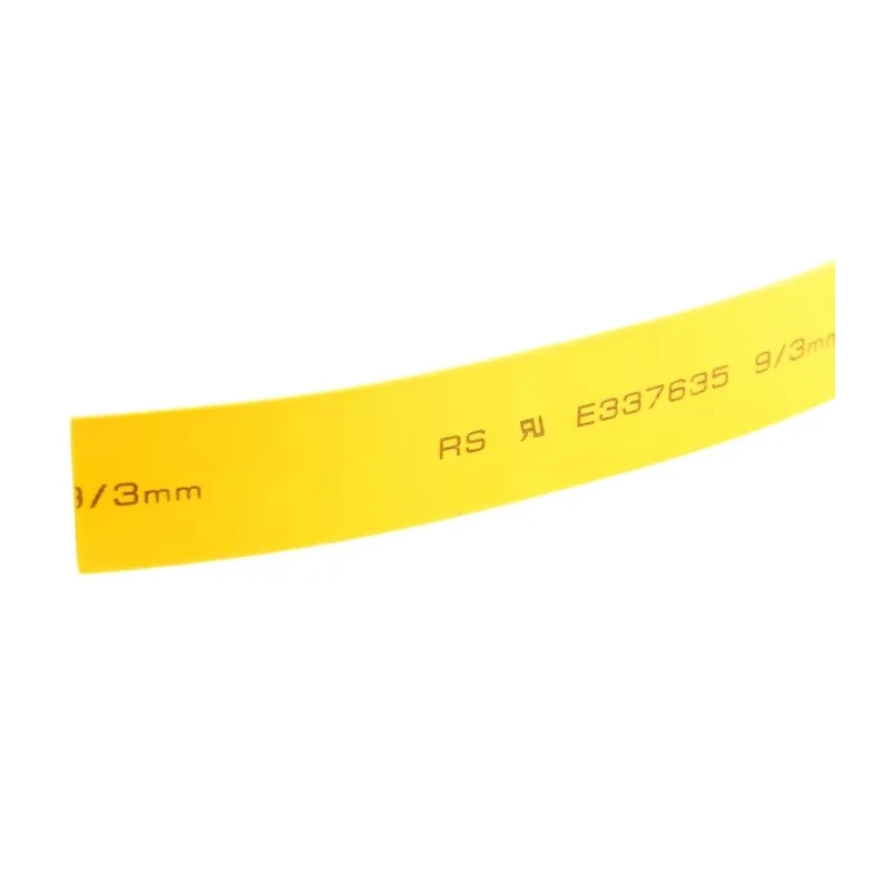 RS PRO Heat Shrink Tubing Yellow 9 mm Sleeve Diameter 5 m Length 3:1 Ratio 700-4472