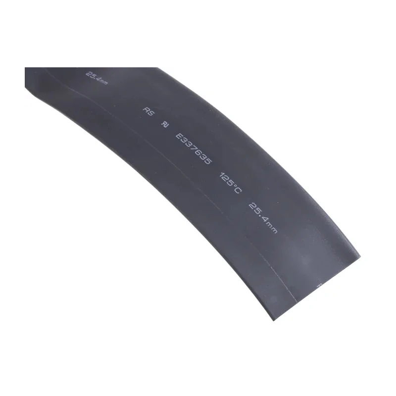 RS PRO Heat Shrink Tubing Black Polyolefin Flame Retardant 25.4 mm Sleeve Dia 3m Length 2:1 Ratio 700-4668