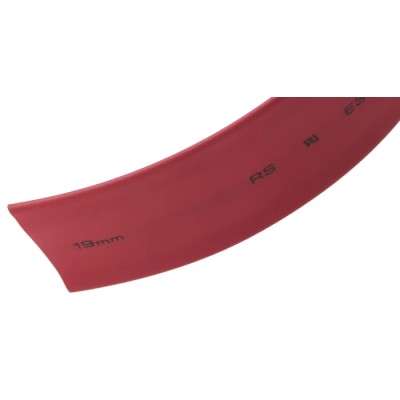 RS PRO Heat Shrink Tubing Red 19 mm Sleeve Diameter x 5 m Length 2:1 Shrink Ratio 700-4692