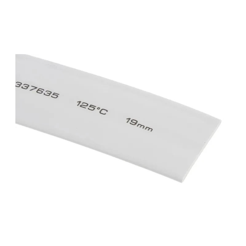 RS PRO Heat Shrink Tubing 19 mm Sleeve Diameter x 5m Length White Polyolefin Flame Retardant 2:1 Ratio 700-4787