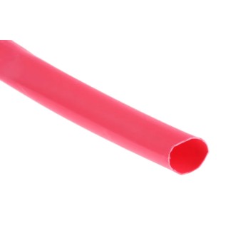 RS PRO Heat Shrink Tubing Red 6.4 mm Sleeve Diameter x 8 m Length Polyolefin Flame Retardant 2:1 Ratio 700-4686
