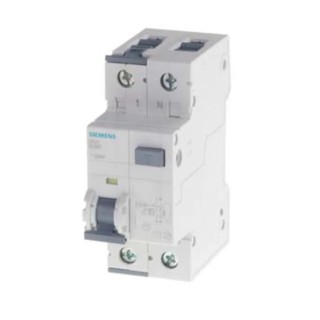 Siemens Residual Current Circuit Breaker with Overload Protection 20A, 2-Pole, 30 mA Trip Sensitivity 5SU1354-7KK20
