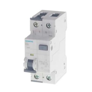 Siemens Residual Current Circuit Breaker with Overload Protection 25A, 2-Pole, 30 mA Trip Sensitivity 5SU1354-7KK25