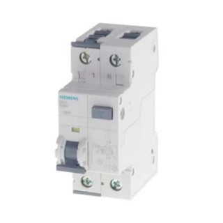 Siemens Residual Current Circuit Breaker with Overload Protection, 10A Current Rating, 2-Pole, 30 mA Trip 5SU1354-6KK10