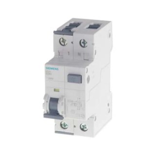 Siemens Residual Current Circuit Breaker with Overload Protection 6A Current Rating 2-Pole 30mA Trip 5SU1354-6KK06