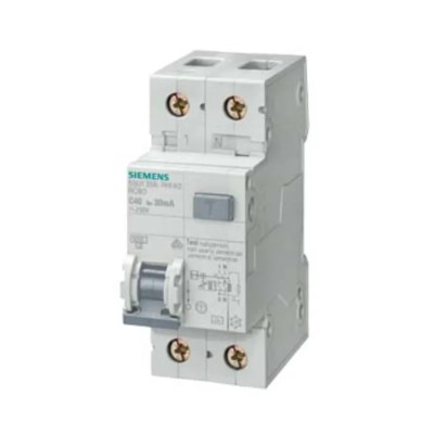 Siemens Residual Current Circuit Breaker with Overload Protection 8A 2-Pole 230V AC 30 mA Trip Sensitivity 5SU1356-7KK08