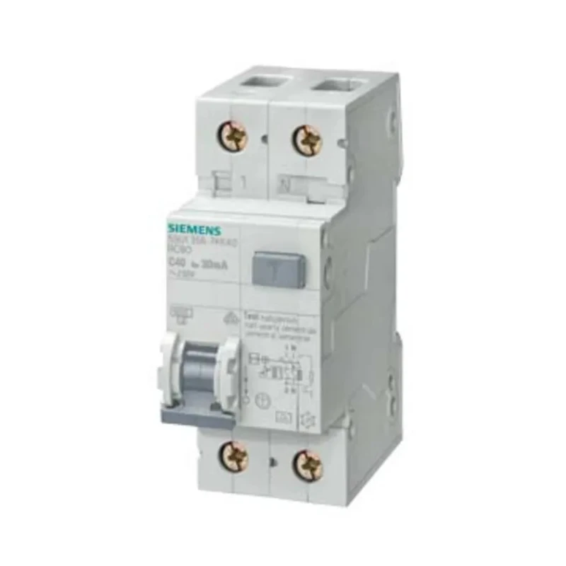 Siemens Residual Current Circuit Breaker with Overload Protection 8A 2-Pole 230V AC 30 mA Trip Sensitivity 5SU1356-7KK08