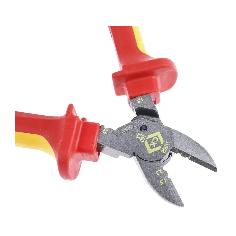 CK VDE/1000V Approved Semi-Flush ESD Safe Cable Cutter, 160mm Overall Length, 9mm Jaw Width, 4mm Cutting Capacity 431008