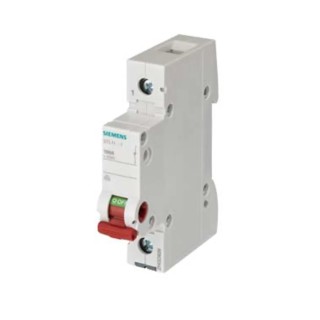 Siemens 1-Pole DIN Rail Isolator Switch 100A 400V AC Red Handle 5TL1191-1