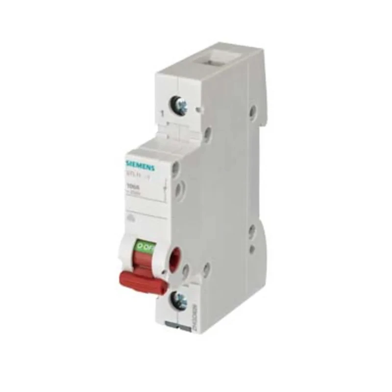 Siemens 1-Pole DIN Rail Isolator Switch 100A 400V AC Red Handle 5TL1191-1