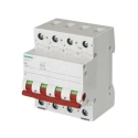 Siemens 3-Pole DIN Rail Isolator Switch, Screw Terminal, 400V AC, 63A, Red Handle 5TL1663-1