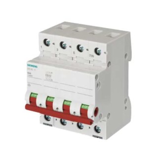 Siemens 3-Pole DIN Rail Isolator Switch, Screw Terminal, 400V AC, 63A, Red Handle 5TL1663-1