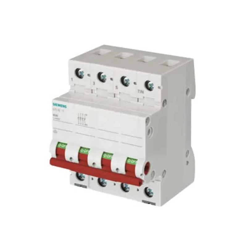 Siemens 3-Pole DIN Rail Isolator Switch, Screw Terminal, 400V AC, 63A, Red Handle 5TL1663-1