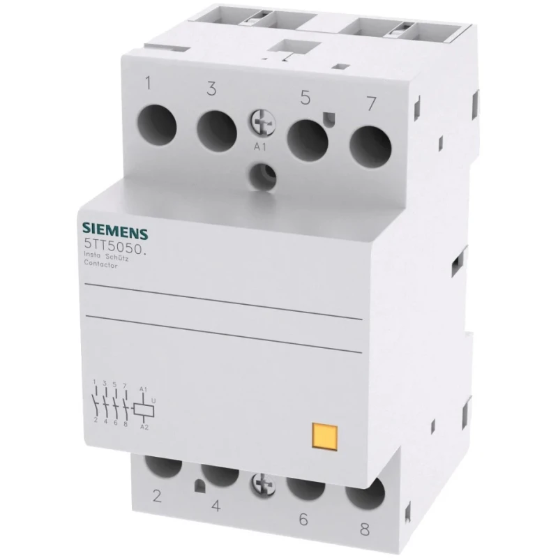 Siemens Contactor, 24V AC/DC Coil Voltage, 4-Pole, 63A, 2.6W Power, 400V AC Contact Voltage 5TT5050-2