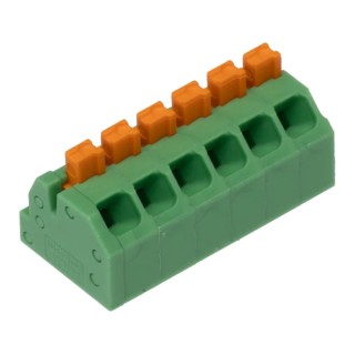 Phoenix Contact Angled Wave Soldering Mount PCB Terminal Block, 6 Contacts, 3.5 mm Pitch, 16A, 160V, Polyamide 1862084