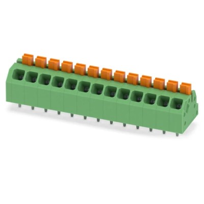 Phoenix Contact PCB Terminal Block SPTAF 1/13-3.5-EL Series Angled Through Hole, 13 Contacts, 3.5 mm Pitch, 16 A 1862233