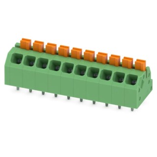 Phoenix Contact PCB Terminal Block SPTAF 1/10-3.5-EL Series Angled Wave Soldering Mount, 10 Contacts, 3.5 mm Pitch 1862123