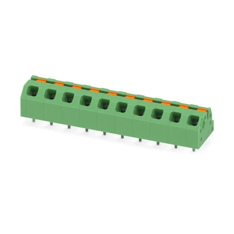 Phoenix Contact PCB Terminal Block SPTAF 1/10-5.0-IL Series Angled, 10 Contacts, 5 mm Pitch, 1 Row, 16 A, 320 V 1862356