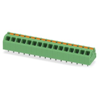 Phoenix Contact Angled Wave Soldering Mount PCB Terminal Block 16A 160V 3.5mm Pitch 16 Contacts Series SPTAF 1862220