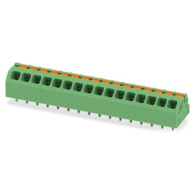 Phoenix Contact Angled Wave Soldering Mount PCB Terminal Block 16A 160V 3.5mm Pitch 16 Contacts Series SPTAF 1862220