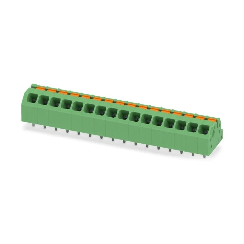 Phoenix Contact Angled Wave Soldering Mount PCB Terminal Block 16A 160V 3.5mm Pitch 16 Contacts Series SPTAF 1862220