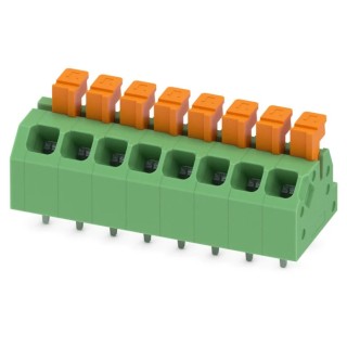 Phoenix Contact SPTAF 1/ 8-3.5-LL Series Angled PCB Terminal Block, 8 Contacts, 3.5 mm Pitch, 2 Rows 1864341
