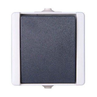 Kopp Grey 1 Way 1 Gang Surface Mount Light Switch 250V 10A LED Illumination 541656003