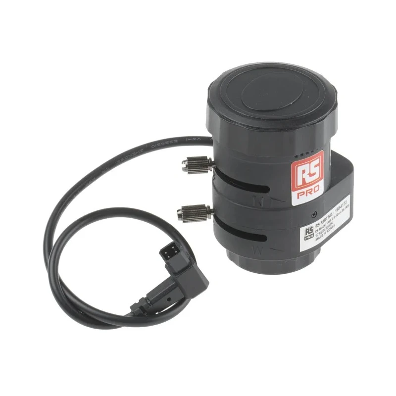 RS PRO Automatic Auto Iris Varifocal CCTV Lens 2.8 to 12 mm Focal Length, 34 mm Diameter, 47.2 mm Length Model 150-4173