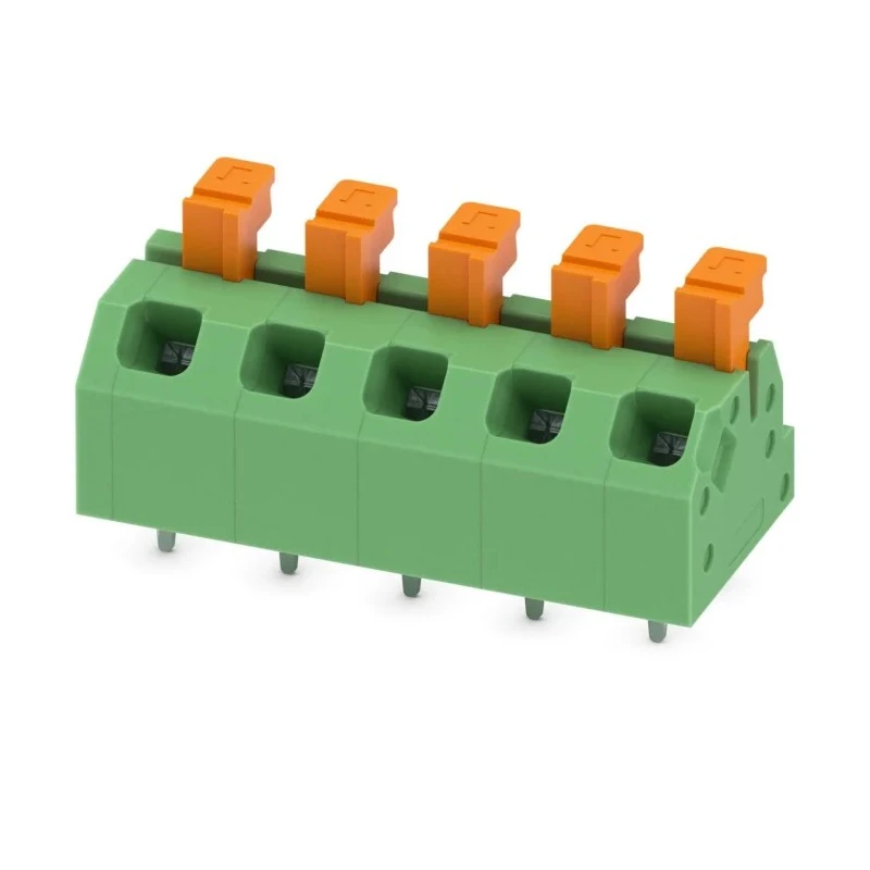 Phoenix Contact SPTAF 1/ 5-5.0-LL Series Angled PCB Terminal Block 5 Contact 5 mm Pitch 320 V 13.5 A 2 Row 1864464