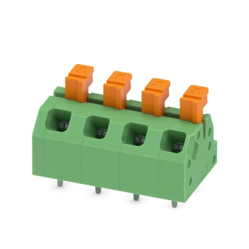 Phoenix Contact Angled PCB Terminal Block 4 Contacts 5 mm Pitch 2 Row SPTAF 1/4-5.0-LL 1864451