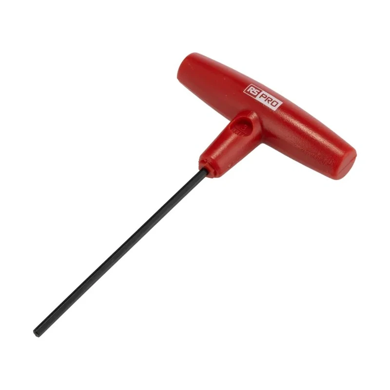 RS PRO T Handle Metric Hex Key, Hex Size 3 mm, Long Arm, Chrome Vanadium Steel with Chemical Black Plated Finish 151-1510