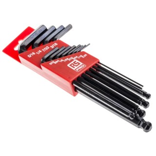 RS PRO 12 Piece L Imperial Hex Key Set, Hex Size 0.05 to 7/32 in, Black Finish, Chrome Vanadium Steel 151-1519