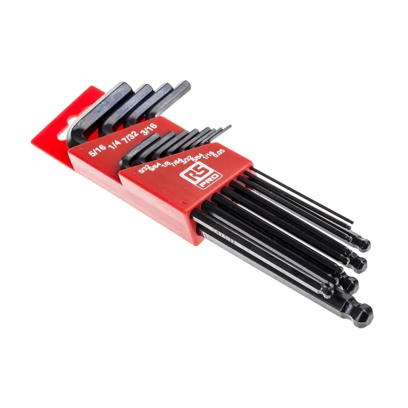 RS PRO 12 Piece L Imperial Hex Key Set, Hex Size 0.05 to 7/32 in, Black Finish, Chrome Vanadium Steel 151-1519