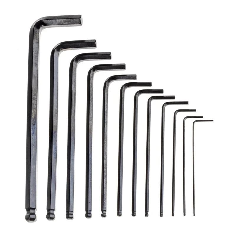 RS PRO 12 Piece L Imperial Hex Key Set, Hex Size 0.05 to 7/32 in, Black Finish, Chrome Vanadium Steel 151-1519