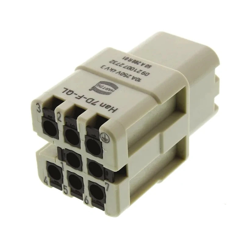 HARTING Heavy Duty Power Connector Insert 10A 250V Han D Series Female 8 Contacts 09210072732