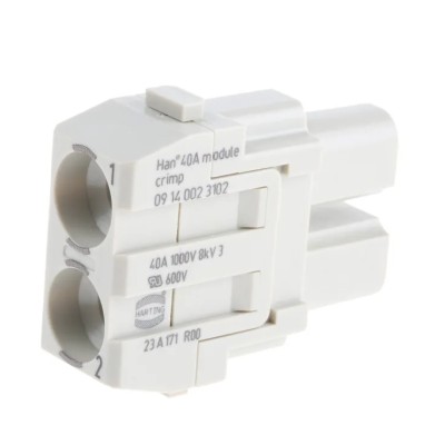 HARTING Heavy Duty Power Connector Module 40A HAN Modular Series Female 2 Contacts 1kV 09140023102
