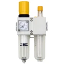 RS PRO 1/4 in G Filter Regulator Lubricator, Manual Drain, 40 μm Filtration Size, 1.5 to 9 Bar Pressure Range 235-1092