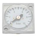 RS PRO Integral Square Pressure Gauge Polycarbonate Case 0 to 10 bar 60°C 235-1096