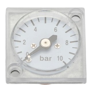 RS PRO Integral Square Pressure Gauge Polycarbonate Case 0 to 10 bar 60°C 235-1096