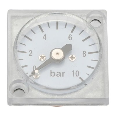 RS PRO Integral Square Pressure Gauge Polycarbonate Case 0 to 10 bar 60°C 235-1096