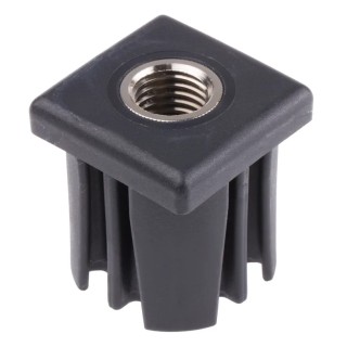 RS PRO Square Nylon Tube Insert Nylon Body with Brass Nickel Plated Bush, Heavy Duty 1000 kg Static Load Capacity 235-1029