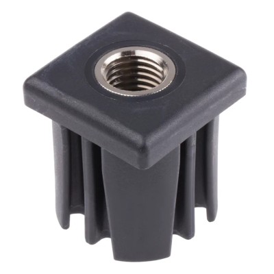 RS PRO Square Nylon Tube Insert Nylon Body with Brass Nickel Plated Bush, Heavy Duty 1000 kg Static Load Capacity 235-1029