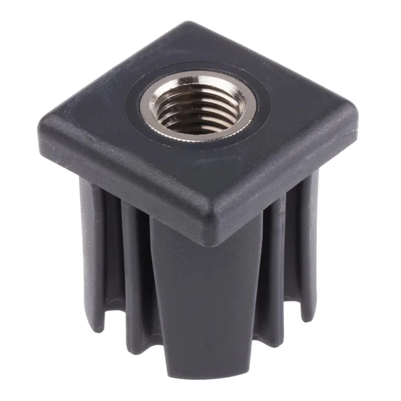 RS PRO Square Nylon Tube Insert Nylon Body with Brass Nickel Plated Bush, Heavy Duty 1000 kg Static Load Capacity 235-1029