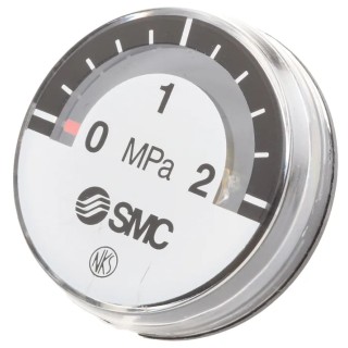 SMC 26 mm Pressure Gauge, 2 MPa, Dial Size 26mm, Accuracy ±5 %, Back Entry Connection, Maximum Operating G27-20-R1