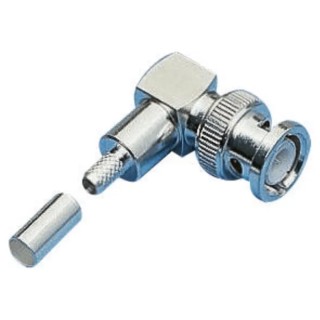 Amphenol RF BNC Series Coaxial Connector Cable Male, 75 Ω, Right Angle Body Crimp B1112A1-ND3G-3-75