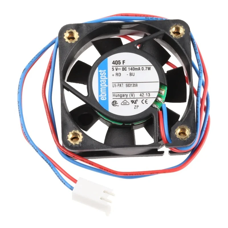 ebm-papst 400 F Series Compact DC Axial Fan, 5V DC, 700mW Power, 8 m³/h Airflow, IP20, 40mm Frame 