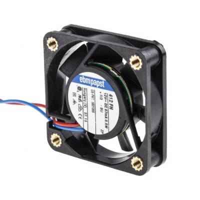 ebm-papst 400 F Series Plug N' Play DC Axial Fan, 12V dc, 9 m³/h Airflow, 800mW Power, 6000rpm Speed, Protection IP20